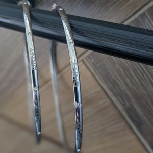 DKNY Silver Earrings Hoops Large